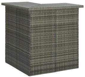 313482 vidaXL Ъглова бар маса, сива, 100x50x105 см, полиратан