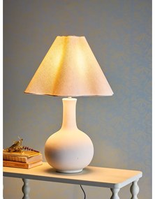 Кремава настолна лампа с текстилен абажур (височина 60 cm) Heide – Bloomingville