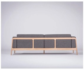 Тъмно сив диван със структура от дъбова дървесина , 240 см Fawn - Gazzda