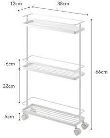 Бял метален подвижен стелаж 38x66 cm Tower – YAMAZAKI