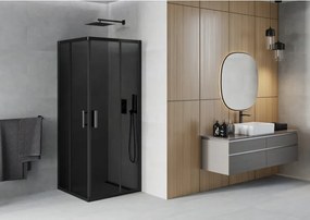 Mexen Rio квадратна душ кабина 90 x 90 см, графит, черна - 860-090-090-70-40