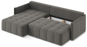 Тъмносив разтегателен ъглов диван с място за съхранение (ляв ъгъл) Moku – Makamii