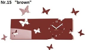 Стенни часовници с пеперуди, изработени от акрилно стъкло Кафяво