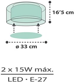 Лампа за таван Ango Nuvola-Prasino