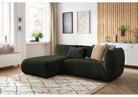 Ъглов диван от зелен велур (ляв ъгъл) Lecomte - Bobochic Paris