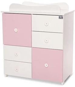 LORELLI Classic Шкаф с повивалник БЯЛО/ ORCHID PINK