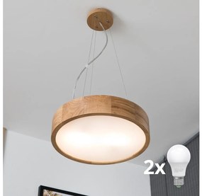 Brilagi - LED полилей CARVALHO 2xE27/60W/230V дъб пр. 37 см