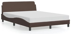 373200 vidaXL Рамка за легло с табла, кафява, 140x200 см, изкуствена кожа