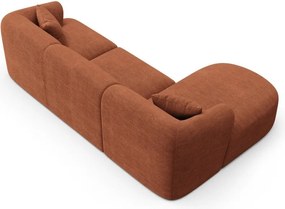 Теракотен ъглов диван от рипсено кадифе (ляв ъгъл) Campi – Cosmopolitan Design