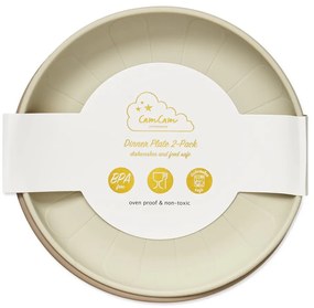 Бежови силиконови детски чинии в комплект от 2 бр. ø 18,5 cm Earth – Cam Cam Copenhagen