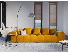 Жълт кадифен диван 320 cm Rome Velvet - Cosmopolitan Design