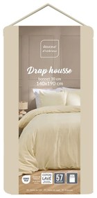 Чаршаф в цвят слонова кост 140x190 cm Linella – douceur d'intérieur