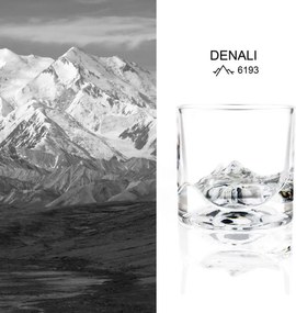 Комплект чаши за уиски LIITON 1006970 Denali, 230 мл, 2 бр, Удебелени стени, 3D дъно с форма на Връх Денали, Прозрачен