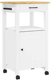 376090 vidaXL Кухненска количка "MONZA" 48x40x88,5 см борово дърво масив