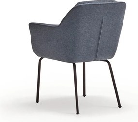 Син тапициран трапезен стол с подлакътници Sadira – Teulat