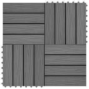 Sonata 11 бр WPC декинг плочки релефни 30x30 см 1 кв.м. сиви