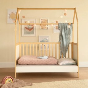 Детско легло в бял и естествен цвят 70x140 cm - Roba