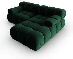 Ъглов диван от зелено кадифе (десен ъгъл) Bellis - Micadoni Home