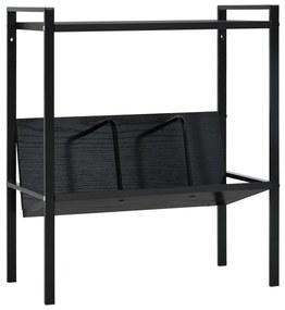 288230 vidaXL Библиотека с 2 рафта, черна, 52x28x59 см, инженерно дърво
