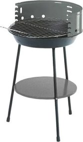 Барбекю на дървени въглища с долен рафт MasterGrill MG915, 35 см диаметър, Метал, Черен/сив