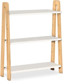 Меламинов книжна рафт Комо в бял - дъб цвят 63x22x80см.