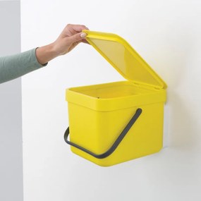 Кош за разделно събиране на боклук Brabantia Sort&Go 648974, 6 л, Дръжка, Възможност за стенен монтаж, Тъмносив