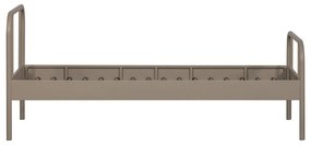 Бежово метално единично легло с включена подматрачна рамка 90x200 cm Mata – WOOOD