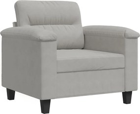 359550 vidaXL Фотьойл, светлосив, 60 см, микрофибърен текстил