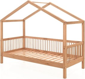 Детско легло тип къща от масивен дъб в естествен цвят 90x200 cm Forrest – Vipack