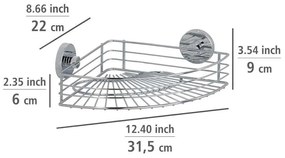 Самоносеща ъглова етажерка Vacuum-Loc, товароносимост до 33 кг Bari - Wenko