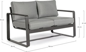 Сив алуминиев градински диван Merrigan – Bizzotto