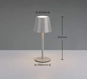 Сива LED настолна лампа с метален абажур (височина 21 cm) Diaz – Reality