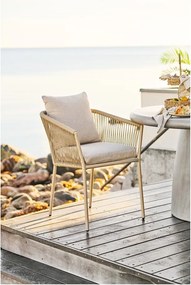 Бежов градински стол метален/подплатен Salerno – House Nordic