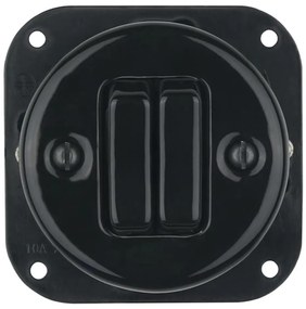 Bohemia-Design - Порцеланов ретро двоен ключ без рамка № 5, черен