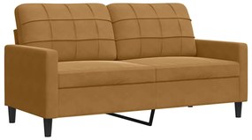 4007631 vidaXL 2-местен диван, кафяво, 140 см, кадифе