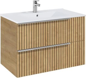 Шкаф 800 mm, Elegant plus light oak structure с 2 чекмеджета и умивалник