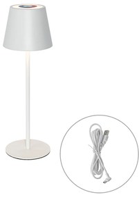 Настолна лампа бяла с LED димер и презареждаща RGB IP54 - Murdock