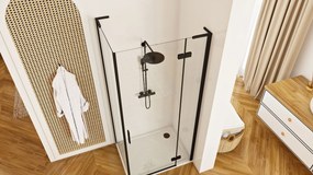 Душ кабина REA Hugo Black 100x80