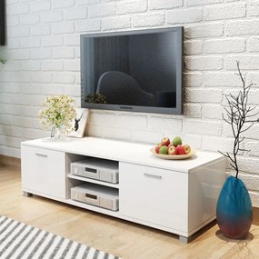 Sonata ТВ шкаф с гланцово покритие, бял, 140x40.3x34.7 cм