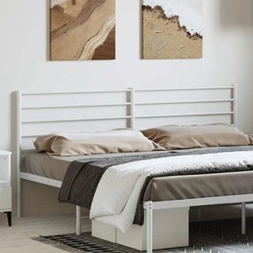 352404 vidaXL Метална табла за глава, бяла, 180 см