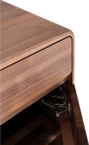Кафяв скрин от масивен орех 90x110x45 cm Fawn – Gazzda