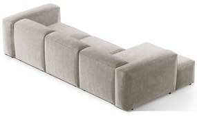 Бежов ъглов диван от рипсено кадифе (ляв ъгъл) Bergano – Cosmopolitan Design