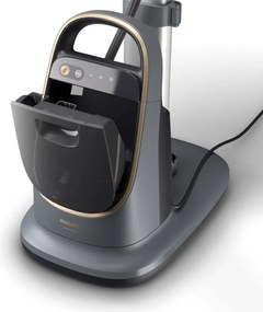 Уред за вертикално гладене с пара Philips All-in-one 8500 AIS8540/80, 2200W, 1.2 л, 6 bar, 90 гр/мин, 2 настройки, OptimalTEMP, Регулируема дъска, Тъмносив/златист