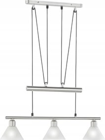 Висящо осветително тяло в сребрист цвят със стъклен абажур Stamina – Trio