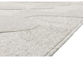 Светлосив вълнен килим 133x190 cm Morphic Botanica – Agnella