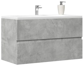 856248 vidaXL Долен шкаф за мивка бетонно сив 90x38,5x45 см инженерно дърво