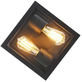 Интелигентен таванен аплик черен IP44 2-светлина с Wi-Fi ST64 - Charlois