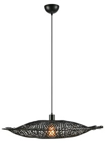 Матирана черна висяща лампа с бамбуков абажур ø 75 cm Kumo - Markslöjd