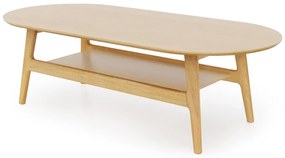 Масичка за кафе от декор от дъб в естествен цвят 60x130 cm Curved – Woodman