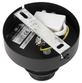 Таванна лампа с памучен абажур черен със злато 25 см - Combi Black